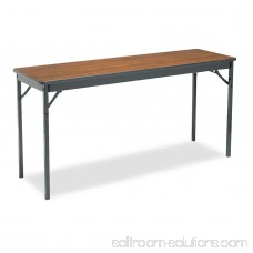 Barricks Special Size Folding Table, Rectangular, 72w x 18d x 30h, Walnut/Black 556124606